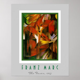 Pôster Franz Marc - expressionista alemão - as raposas