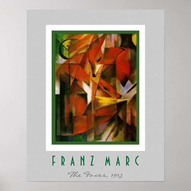 Pôster Franz Marc - Expressionista Alemão - As Raposas (Frente)