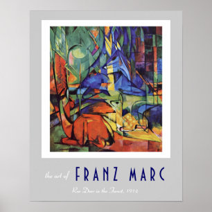 Pôster Franz Marc - expressionista alemão - cervos de