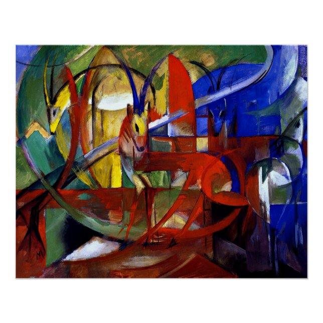 Pôster Franz Marc - Gazelles (Frente)