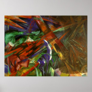 Poster Franz Marc - morte 1913 animal das canvas dos