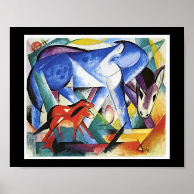 Poster Franz Marc, Os Primeiros Animais, (Frente)