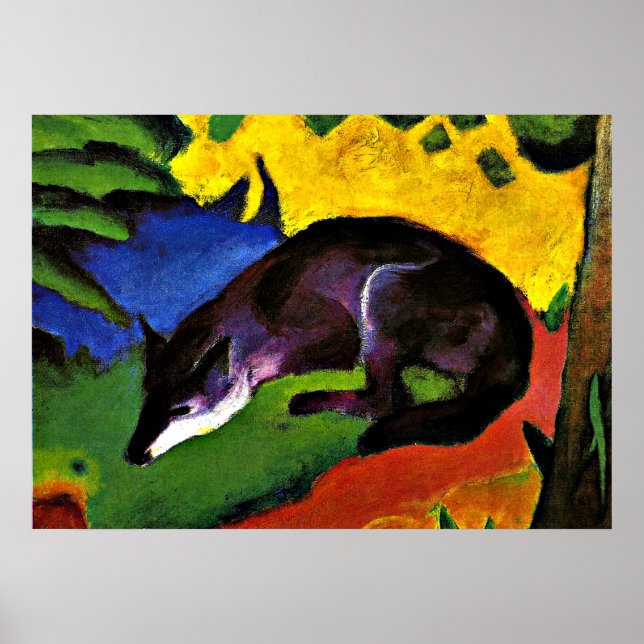 Poster Franz Marc - Raposa Azul (Frente)