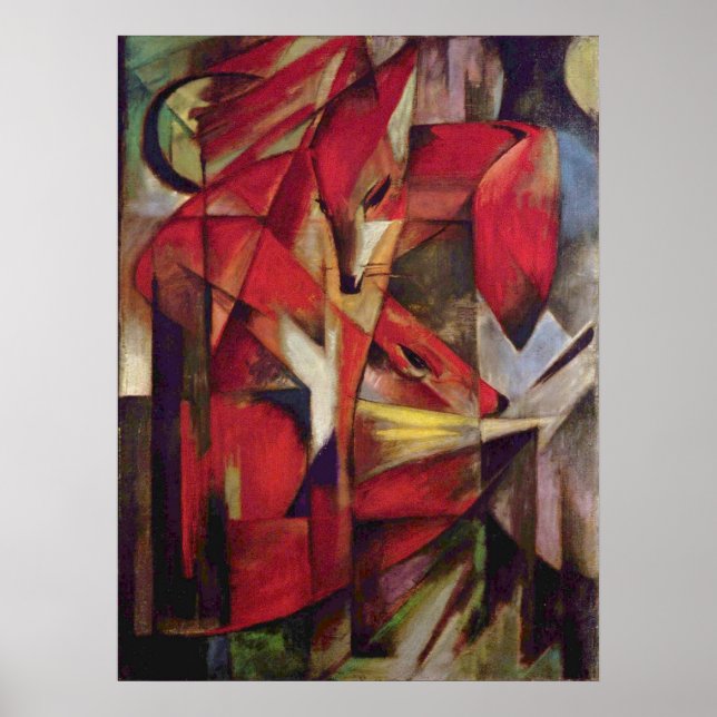 Poster Franz Marc - Raposas (Frente)
