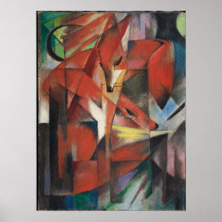 Poster Franz Marc - Raposas, 1913