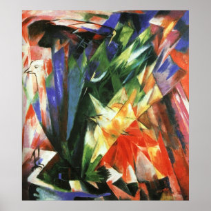 Poster Franz Marc - rebanho do pássaro das canvas do ól