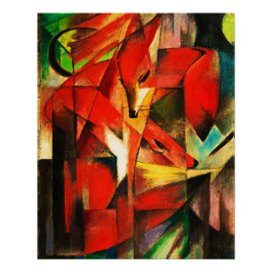 Pôster Franz Marc The Foxes Red Fox Modern Art Painting