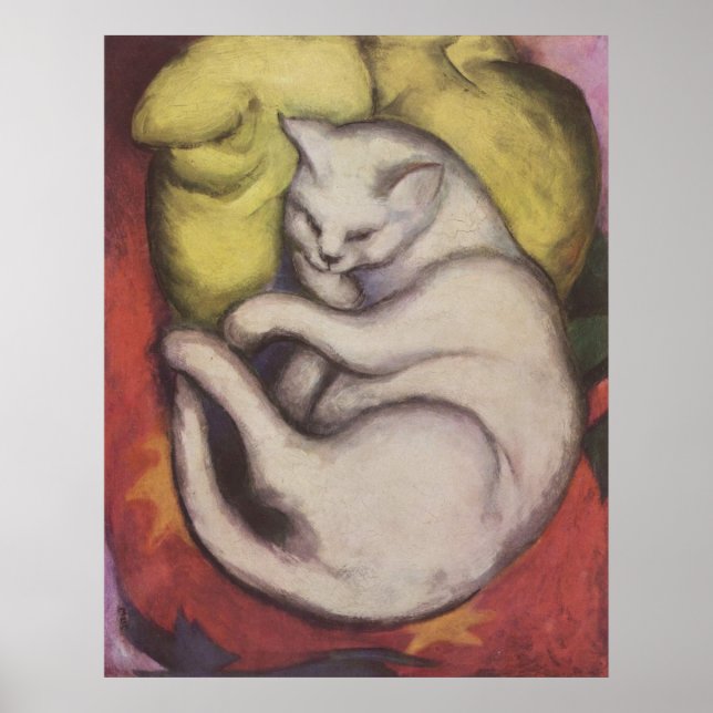 Pôster Franz Marc - Tomcat com Cushion Amarelo 1912 Cat T (Frente)