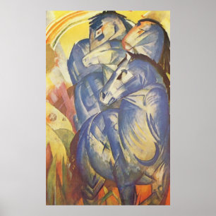 Poster Franz Marc - Torre de Cavalos Azuis 1913 Equestre