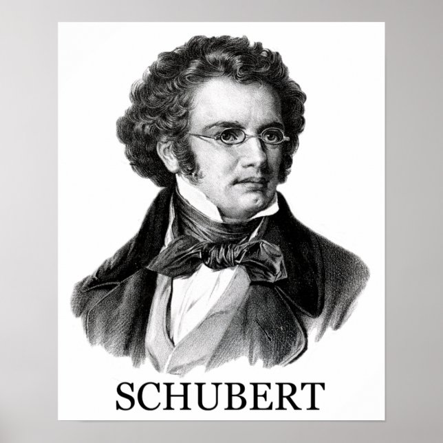 Pôster Franz Schubert, negro (Frente)