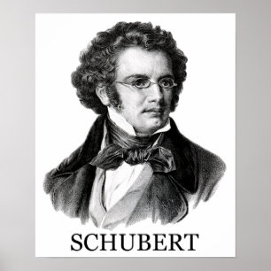 Pôster Franz Schubert, preto
