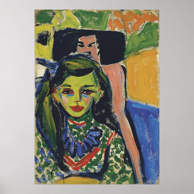 Poster Franzi antes de uma cadeira esculpida (Frente)