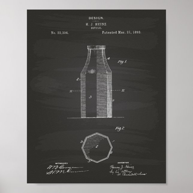 Poster Frasco de 1893 Quadro de Arte Patente (Frente)