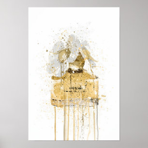 Poster Frasco de Fragrância de Presente de Natal 'Amarelo
