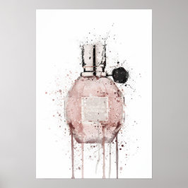 Poster Frasco de Fragrância de Presente de Natal 'Pink Ma