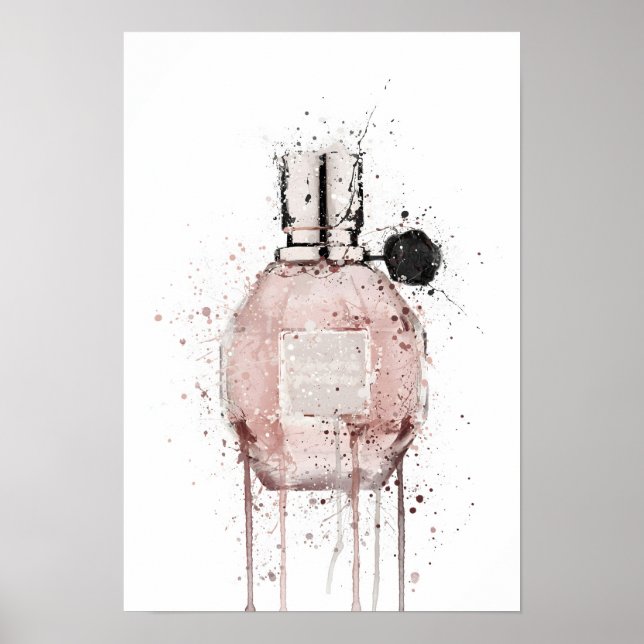 Poster Frasco de Fragrância de Presente de Natal 'Pink Ma (Frente)