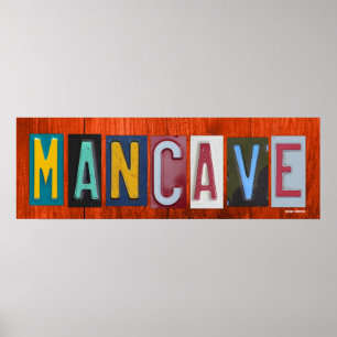 Pôster Frase da palavra da arte da matrícula de MANCAVE