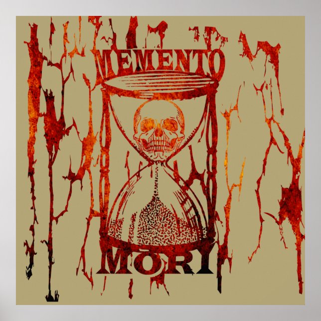 Poster Frase em Latim - Aproveite o Dia - Caveira Memento (Frente)