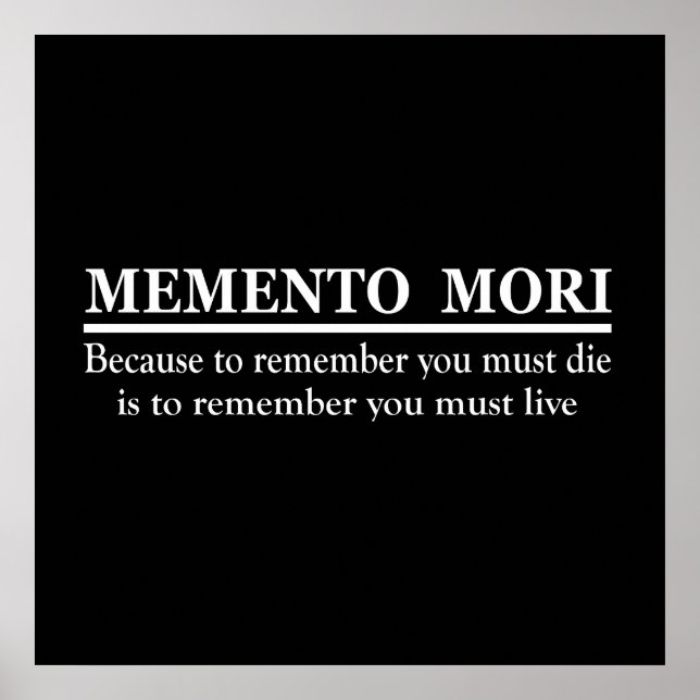 Poster Frase em Latim - Memento Mori (Frente)