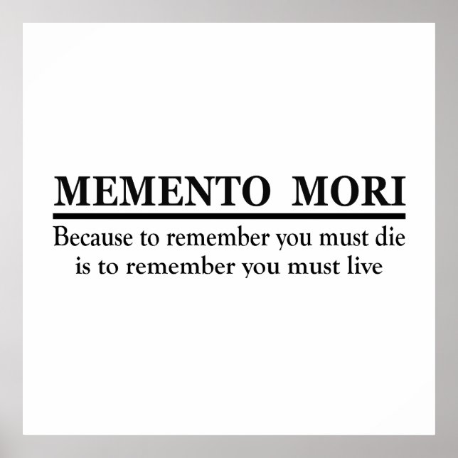 Poster Frase em Latim - Memento Mori (Frente)