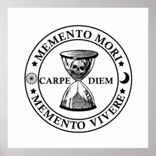 Poster Frase em Latim - Memento Mori Memento Vivere