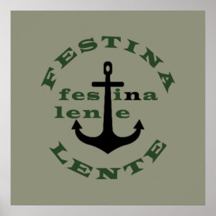 Poster frases festina lente, latin