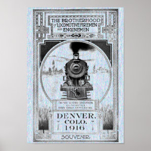 Poster Fraternidade de bombeiros locomotivos & de
