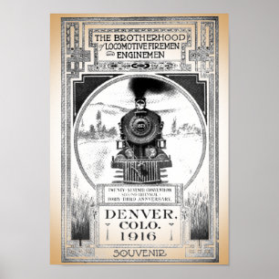 Poster Fraternidade de bombeiros locomotivos e de