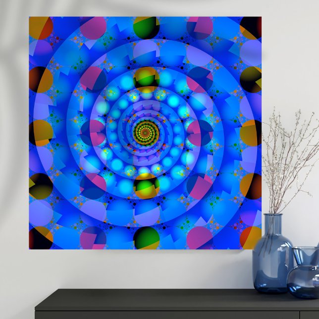 Poster Fratura Espiral Azul com Pontos (Criador carregado)