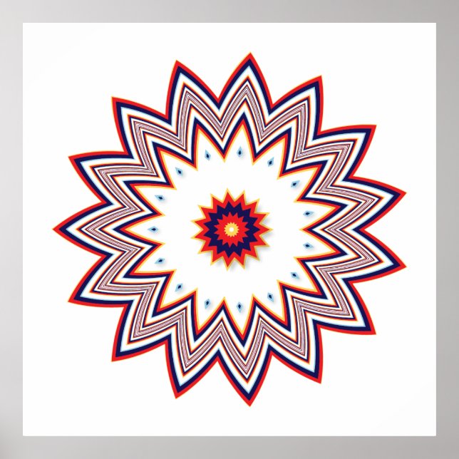 Poster Fratural de flor vermelha (Frente)