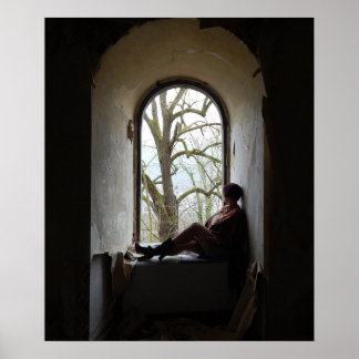 Poster frau am fenster