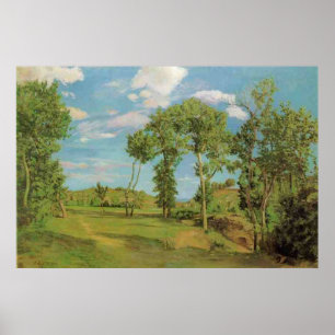 Poster Frédéric Bazille's Paysage au bord du Lez