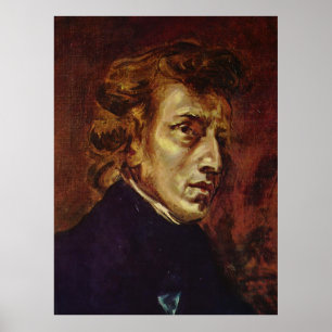 Pôster Frederic Chopin Retrait por Eugene Delacroix