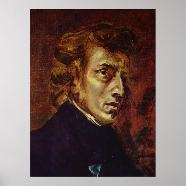 Pôster Frederic Chopin Retrait por Eugene Delacroix (Frente)