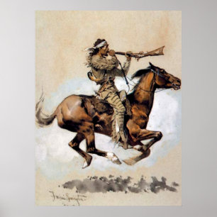 Poster Frederic Remington "Buffalo Hunter Spitting Bullet