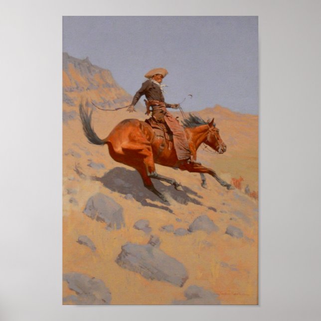 Poster Frederic Remington - O Cowboy (Frente)