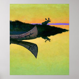 Poster Frederic Remington Western Art "Chegando À Chamad