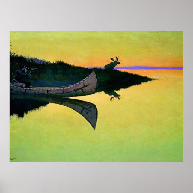 Pôster Frederic Remington Western Art "Chegando À Chamada (Frente)