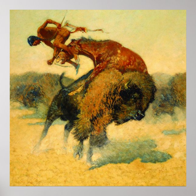 Poster Frederic Remington Western Art Episódio - Buffalo (Frente)