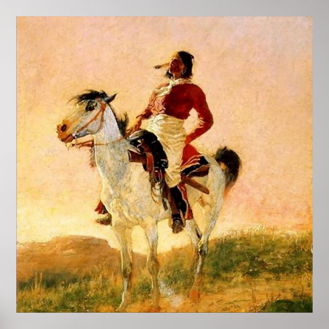 Poster Frederic Remington Western Art "Modern Comanche" (Frente)