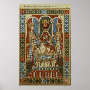 Pôster Frederick I com seus dois filhos