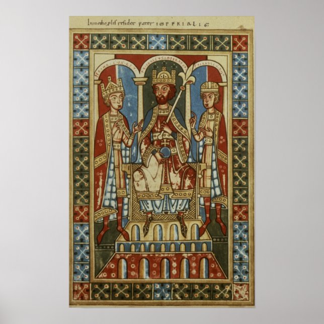 Pôster Frederick I com seus dois filhos (Frente)