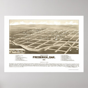 Poster Frederick, mapa panorâmico do SD - 1883