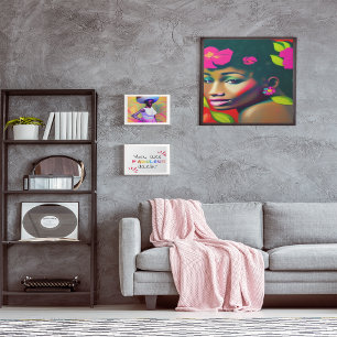 Poster Fredericka Abstrato Afro-Americana