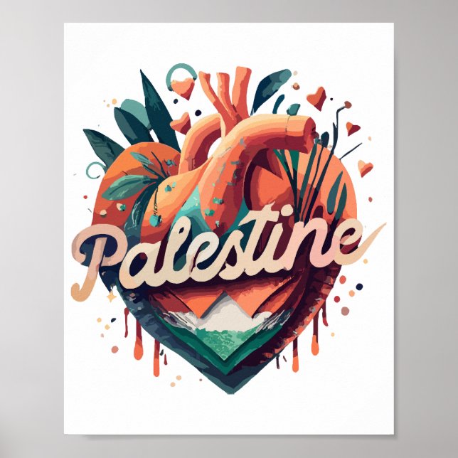 Poster Free Palestine, eu apoio palestina, Support Pa (Frente)
