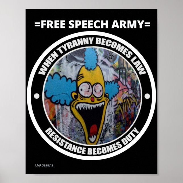 poster  "FREE SPEECH ARMY 3" (Frente)