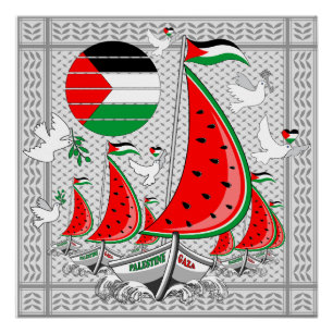 Pôster Freedom Global Sumud Flotilla Boats para Gaza