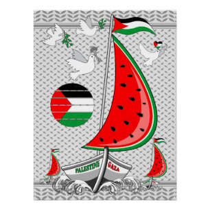 Pôster Freedom Global Sumud Flotilla Boats para Gaza