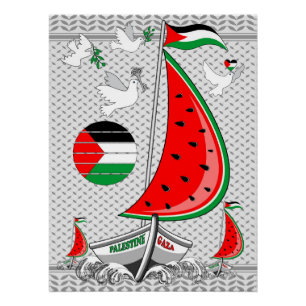 Pôster Freedom Global Sumud Flotilla Boats para Gaza