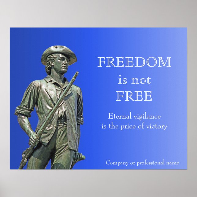 Poster Freedom is not Free - Minuteman statue (Frente)